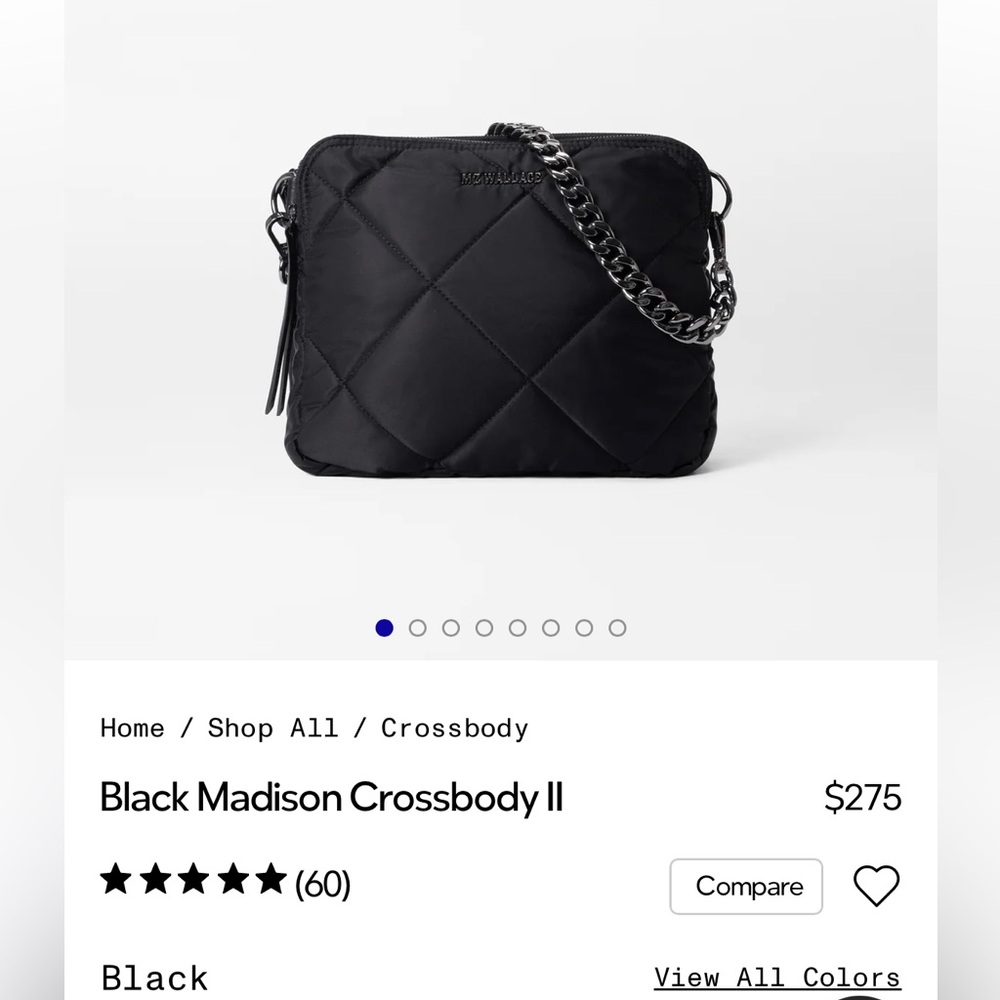 MZ Wallace Black Madison Quilted Crossbody II - Excellent Condition